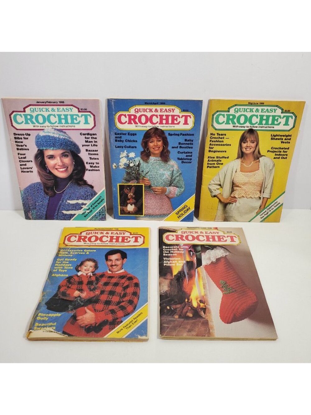 Quick And Easy Crochet Magazine Full Year 1988 Lot 6 Issues Vintage 80s Patterns